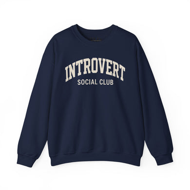 Introvert Social Club Crewneck Sweatshirt - Cozy Gift for Introverts