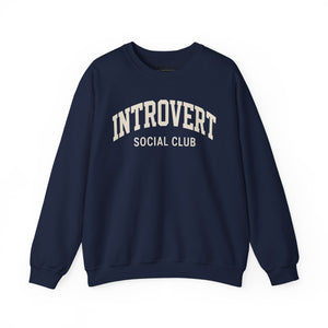 Introvert Social Club Crewneck Sweatshirt - Cozy Gift for Introverts