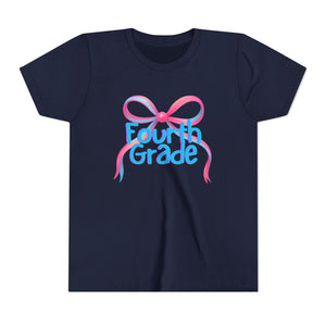 Fourth Grade Tee - First Day of School Bow Design - Kids Softstyle Tee