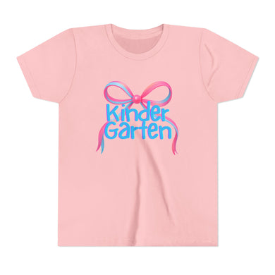 Kindergarten Tee - First Day of School Bow Design - Kids Softstyle Tee