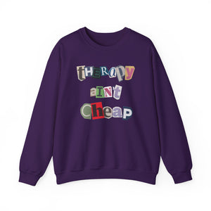 Snarky "Therapy Ain't Cheap" Unisex Midweight Fleece Sweatshirt