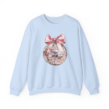 Load image into Gallery viewer, Crewneck Sweatshirt with Croquet Bow on Disco Ball Design