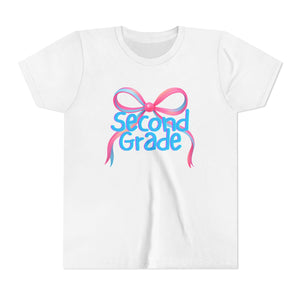 Second Grade Tee - First Day of School Bow Design - Kids Softstyle Tee