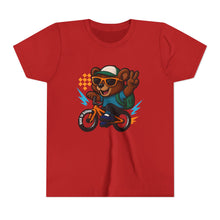 Load image into Gallery viewer, Kids Tee - Cute Back to School Bear Riding a Bike