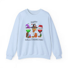 Load image into Gallery viewer, Happy Hallothanksmas: Festive Wine Trio Crewneck