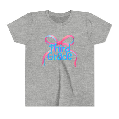 Third Grade Tee - First Day of School Bow Design - Kids Softstyle Tee