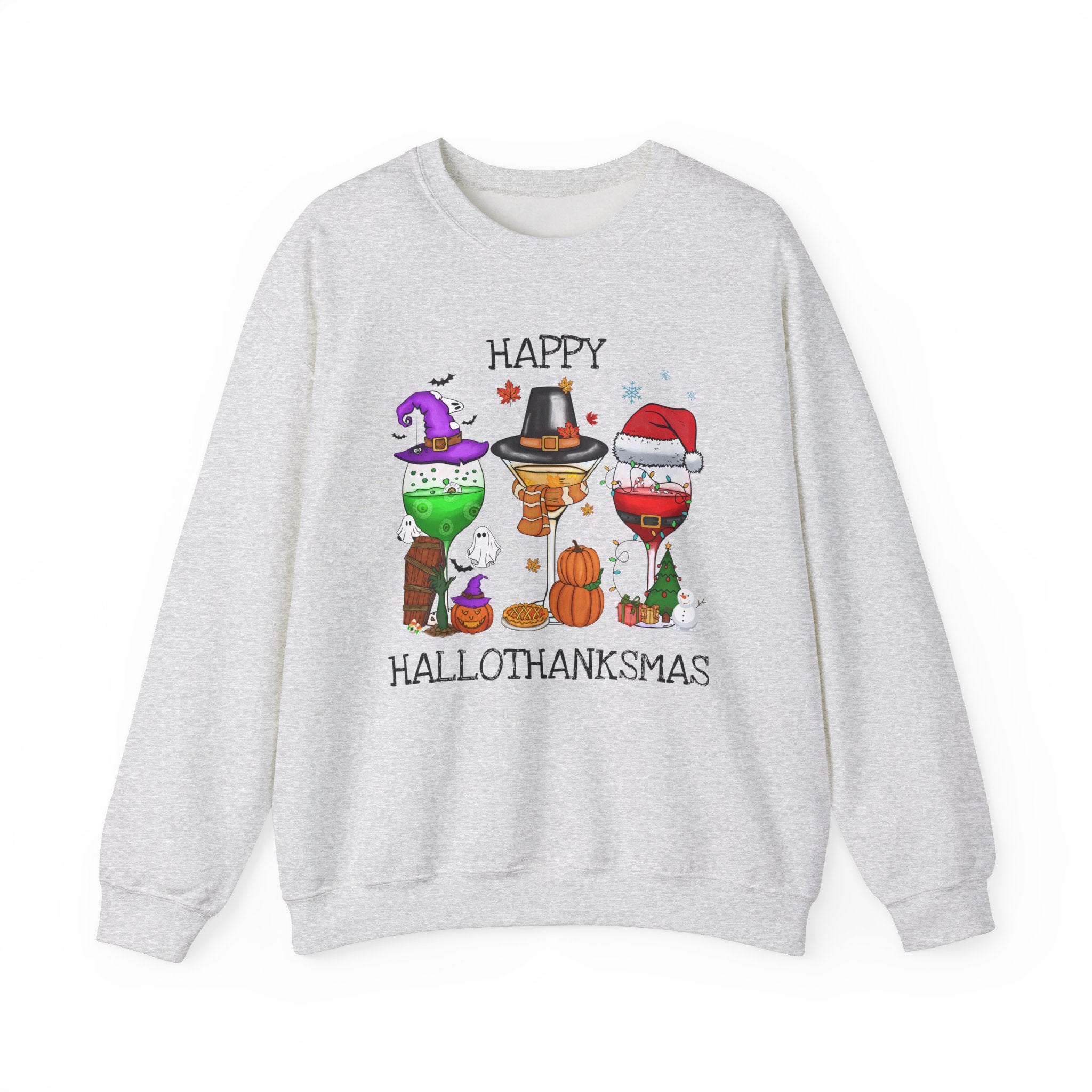 Happy Hallothanksmas: Festive Wine Trio Crewneck