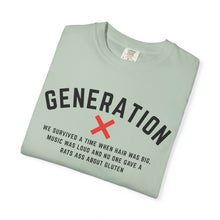 Load image into Gallery viewer, Graphic Garment-Dyed T-Shirt, with Generation X Humor, Retro Tee, Vintage Style Shirt, Gift for GenX, Nostalgic Apparel