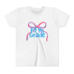 Fifth Grade Tee - First Day of School Bow Design - Kids Softstyle Tee