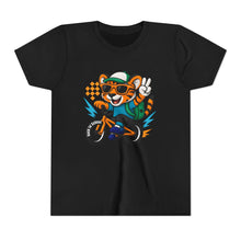 Load image into Gallery viewer, Kids Tee - Cute Back to School Tiger Riding a Bike