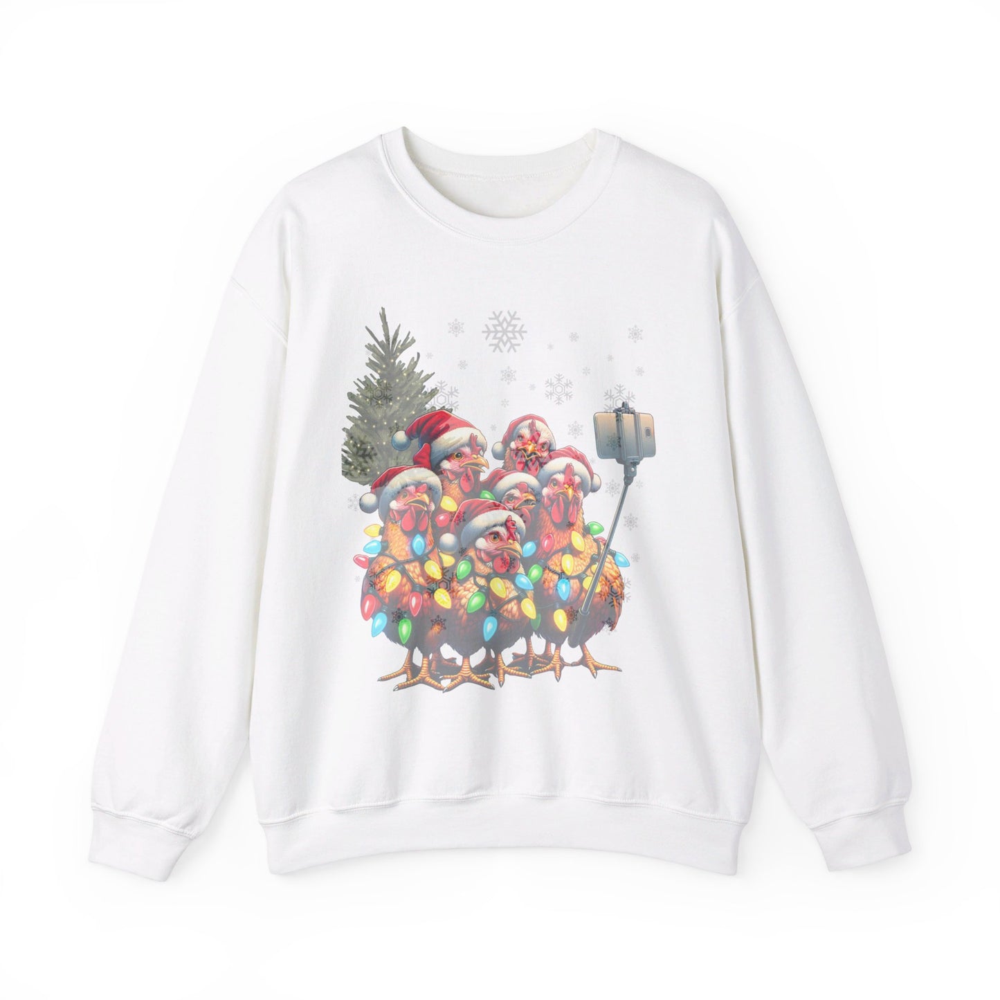 Chicken Sisters Christmas Selfie Crewneck Sweatshirt, comfy, homestead, funny holiday,