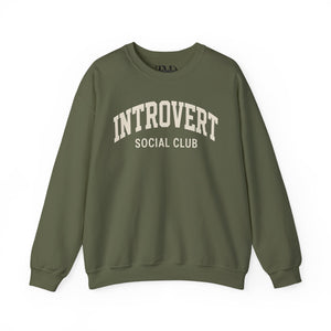 Introvert Social Club Crewneck Sweatshirt - Cozy Gift for Introverts