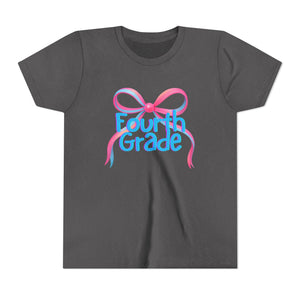 Fourth Grade Tee - First Day of School Bow Design - Kids Softstyle Tee
