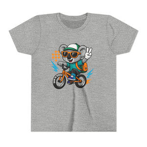 Kids Tee - Cute Back to School Koala Riding a Bike
