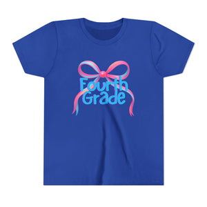 Fourth Grade Tee - First Day of School Bow Design - Kids Softstyle Tee