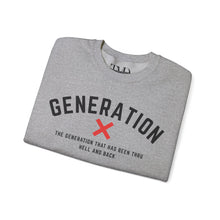 Load image into Gallery viewer, Generation X Unisex Crewneck Sweatshirt - Been Thru Hell and Back Design