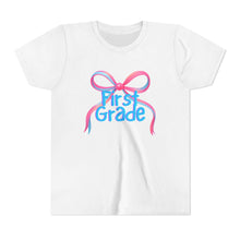 Load image into Gallery viewer, First Grade Tee - First Day of School Bow Design - Kids Softstyle Tee