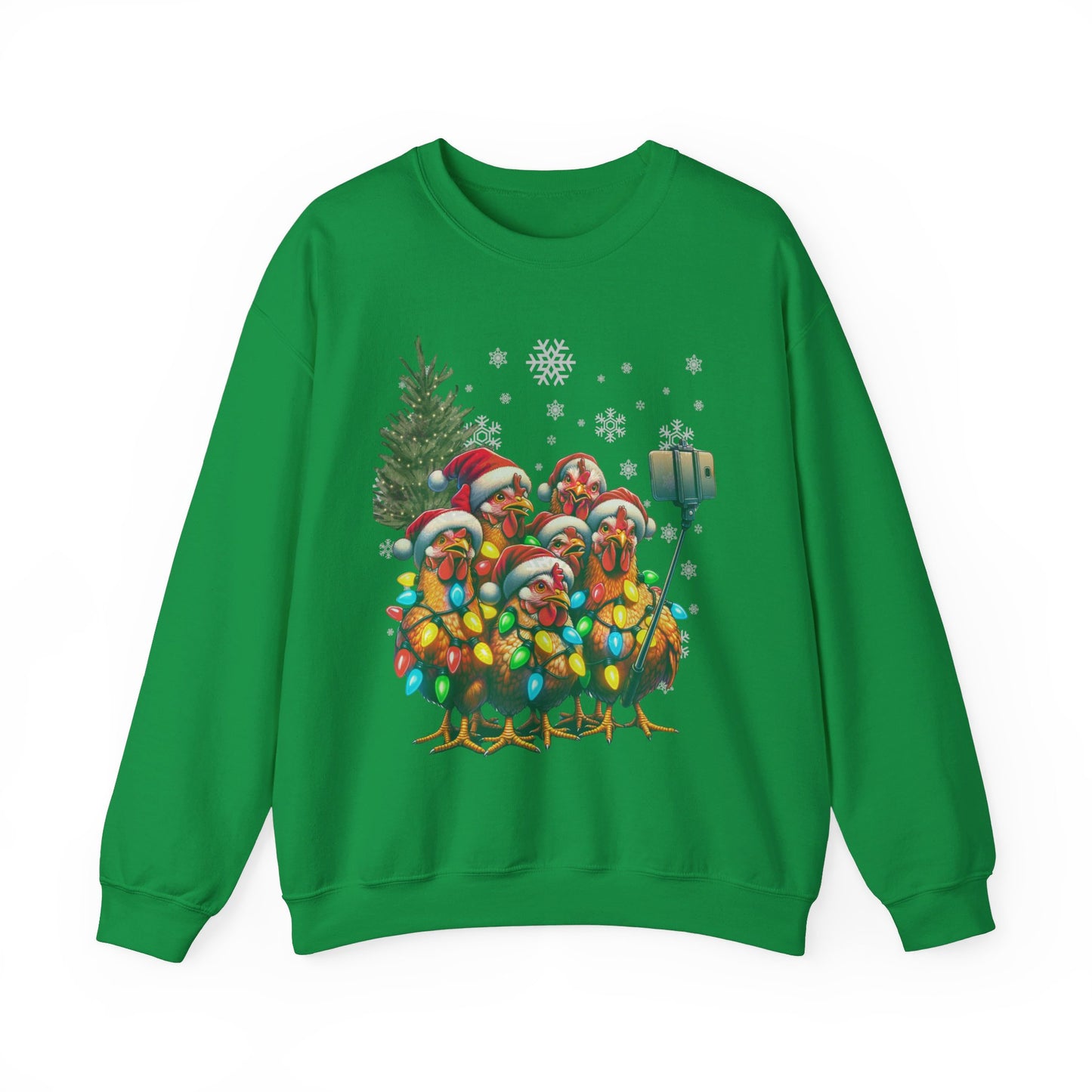 Chicken Sisters Christmas Selfie Crewneck Sweatshirt, comfy, homestead, funny holiday,