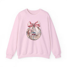 Load image into Gallery viewer, Crewneck Sweatshirt with Croquet Bow on Disco Ball Design