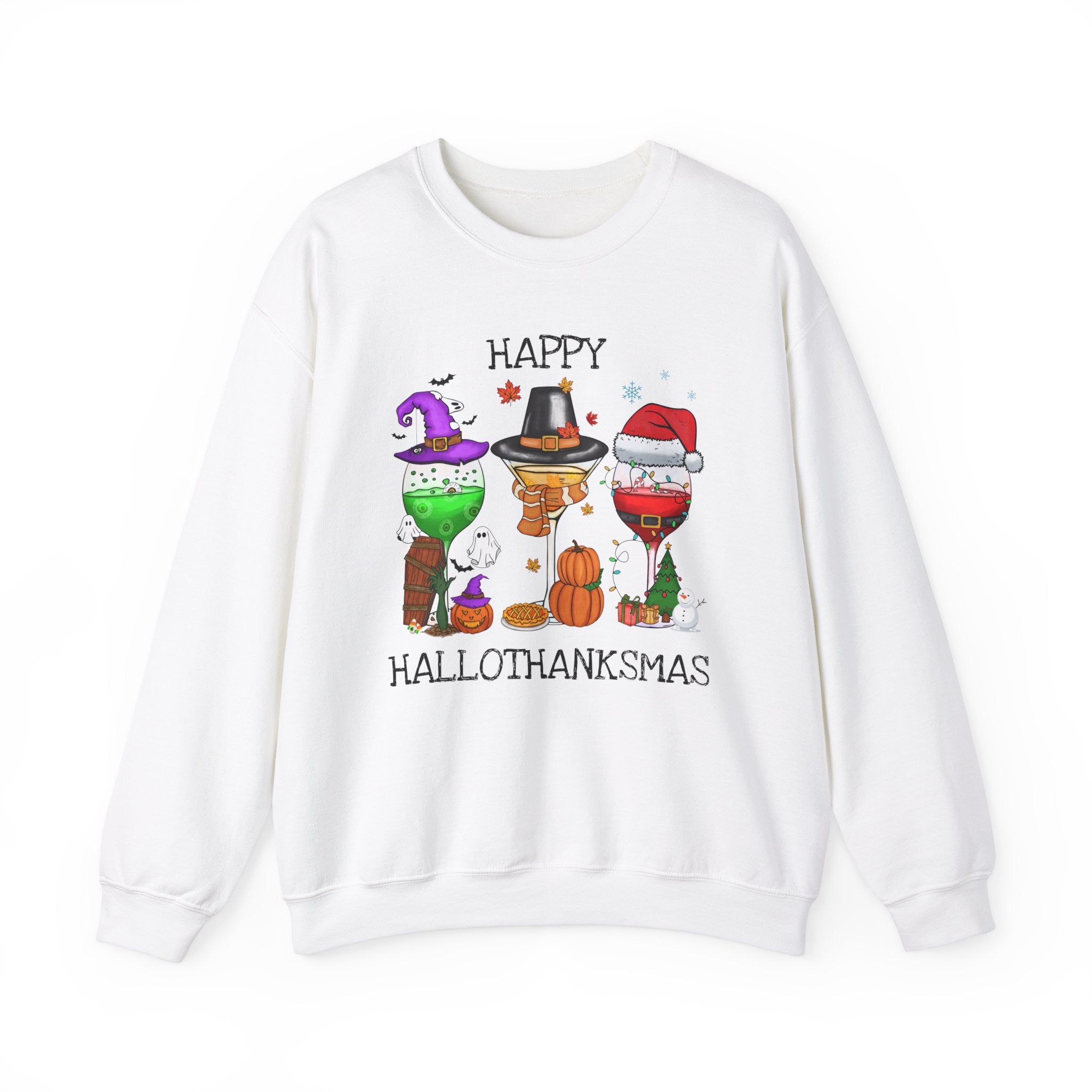 Happy Hallothanksmas: Festive Wine Trio Crewneck