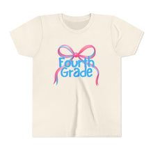Load image into Gallery viewer, Fourth Grade Tee - First Day of School Bow Design - Kids Softstyle Tee