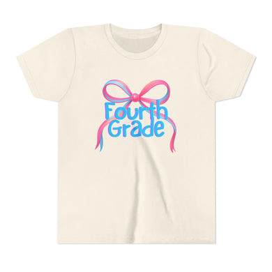 Fourth Grade Tee - First Day of School Bow Design - Kids Softstyle Tee
