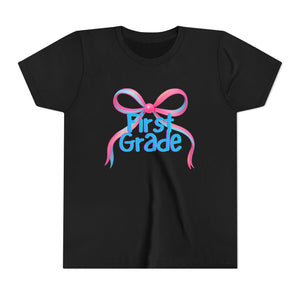 First Grade Tee - First Day of School Bow Design - Kids Softstyle Tee