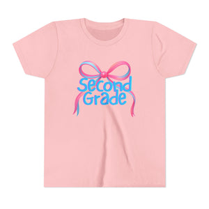 Second Grade Tee - First Day of School Bow Design - Kids Softstyle Tee