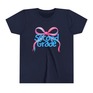 Second Grade Tee - First Day of School Bow Design - Kids Softstyle Tee