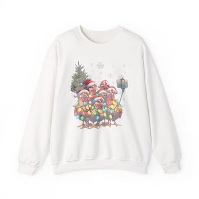 Chicken Sisters Christmas Selfie Crewneck Sweatshirt, comfy, homestead, funny holiday