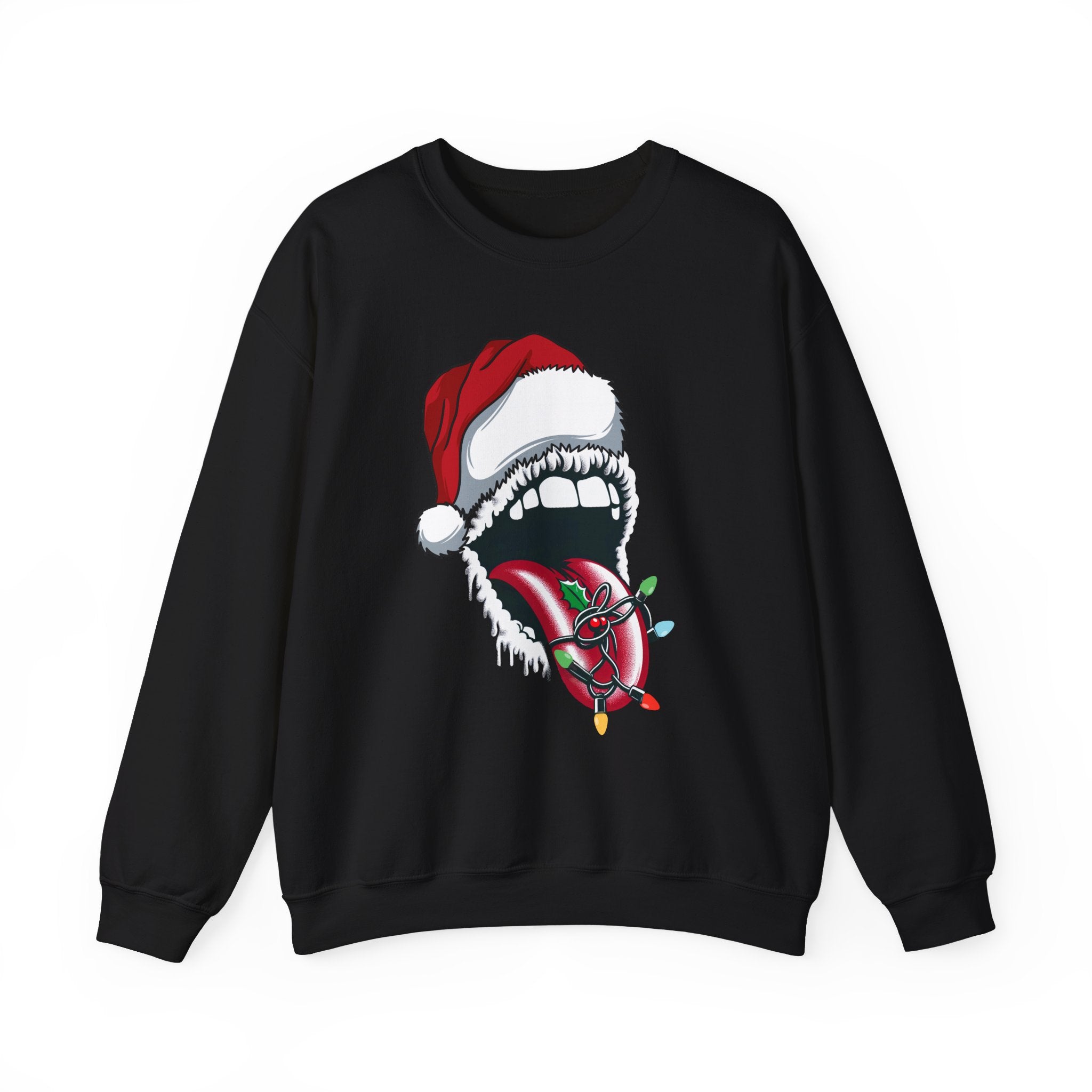 Rolling Stones Inspired Festive Christmas Crewneck Sweatshirt