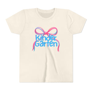 Kindergarten Tee - First Day of School Bow Design - Kids Softstyle Tee