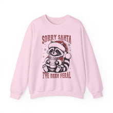 Load image into Gallery viewer, Feral Festive Raccoon: Sorry Santa Crewneck