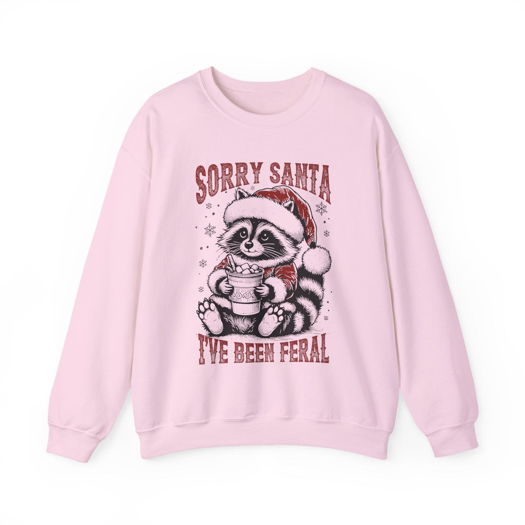 Feral Festive Raccoon: Sorry Santa Crewneck