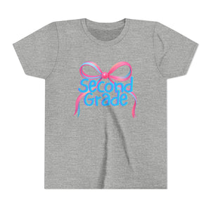 Second Grade Tee - First Day of School Bow Design - Kids Softstyle Tee