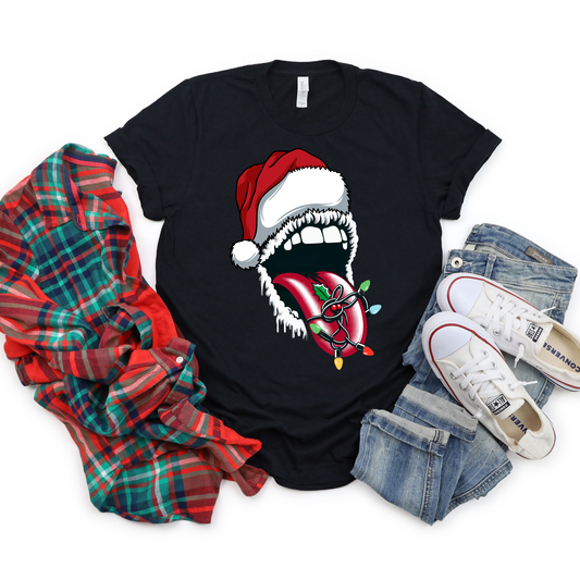 Rolling Stones Inspired Festive Christmas T-shirt