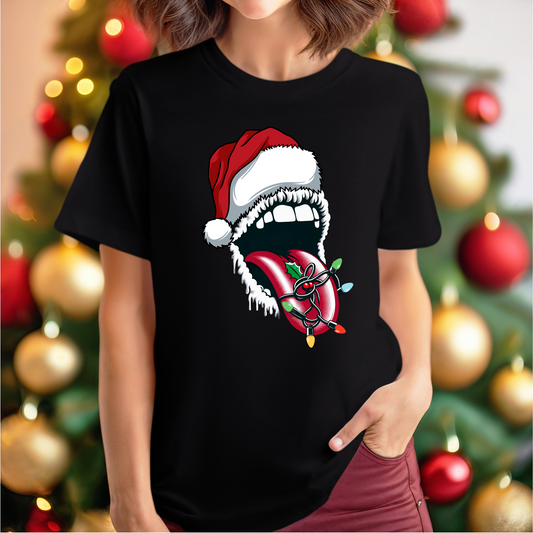 Rolling Stones Inspired Festive Christmas T-shirt