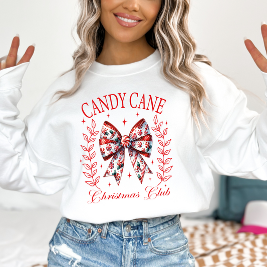 Candy Cane Christmas Club: Bow Edition Crewneck