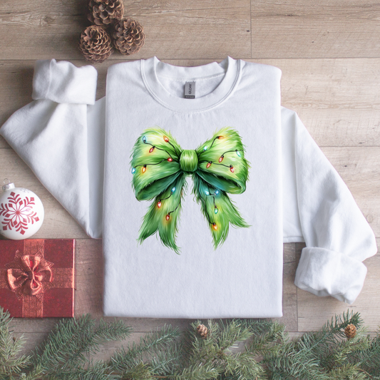 Grinchmas Bow: Festive Sweatshirt