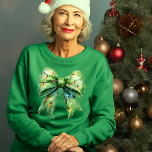 Grinchmas Bow: Festive Sweatshirt