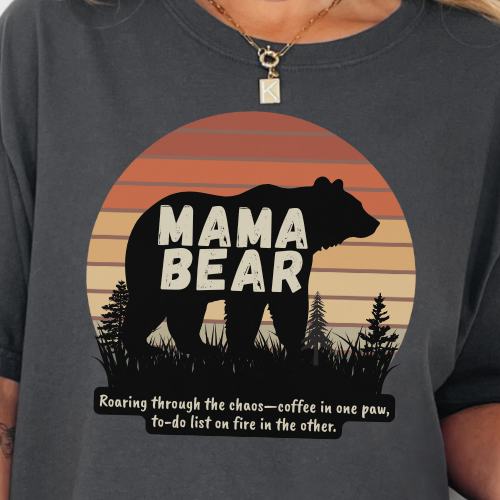 Mama Bear-Funny Shirt Comfort Colors T-Shirt - Gift for Mom, Mothers Day Gift